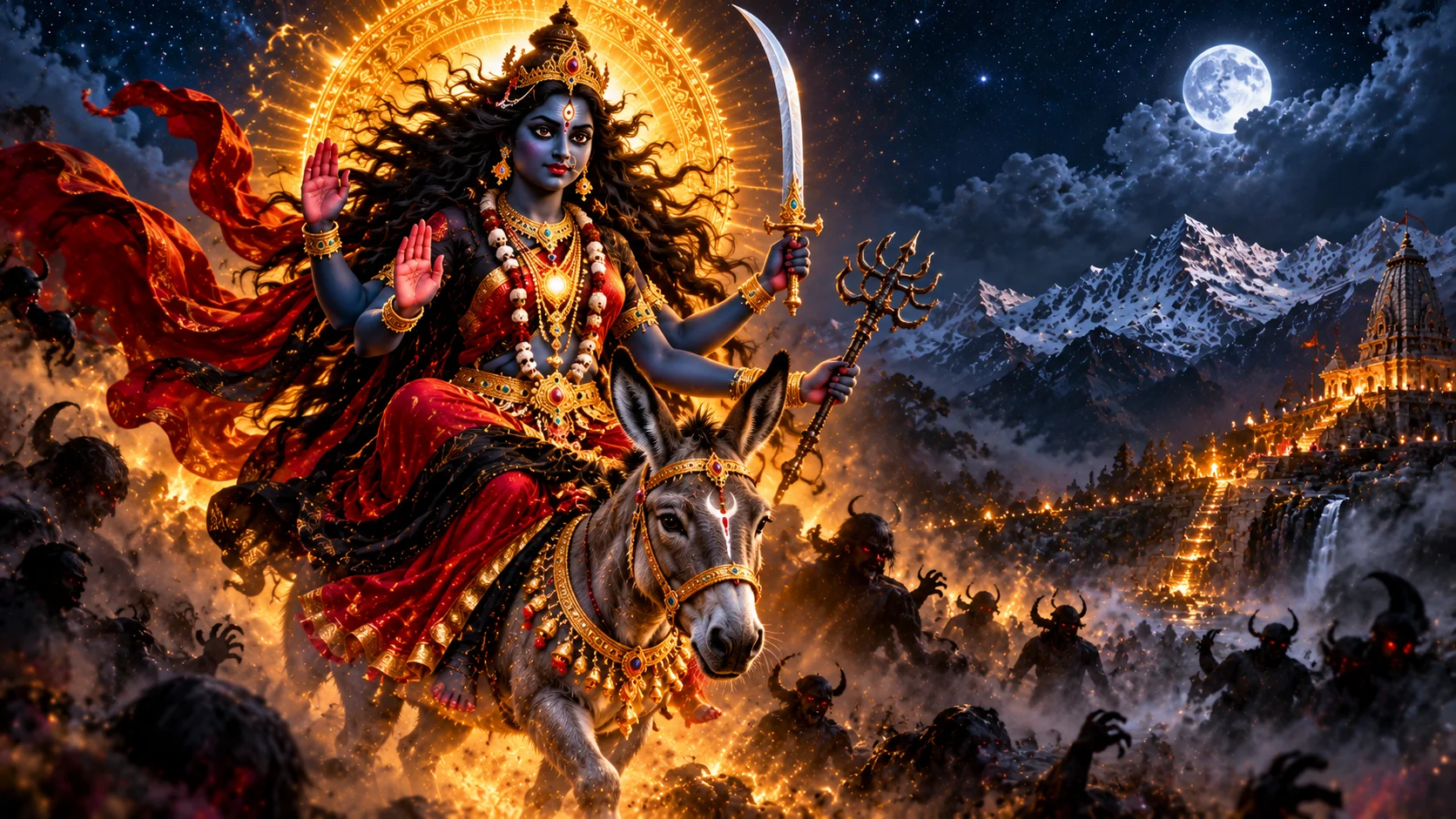 Kali Goddess Riding Through the Night DivineAdda.com