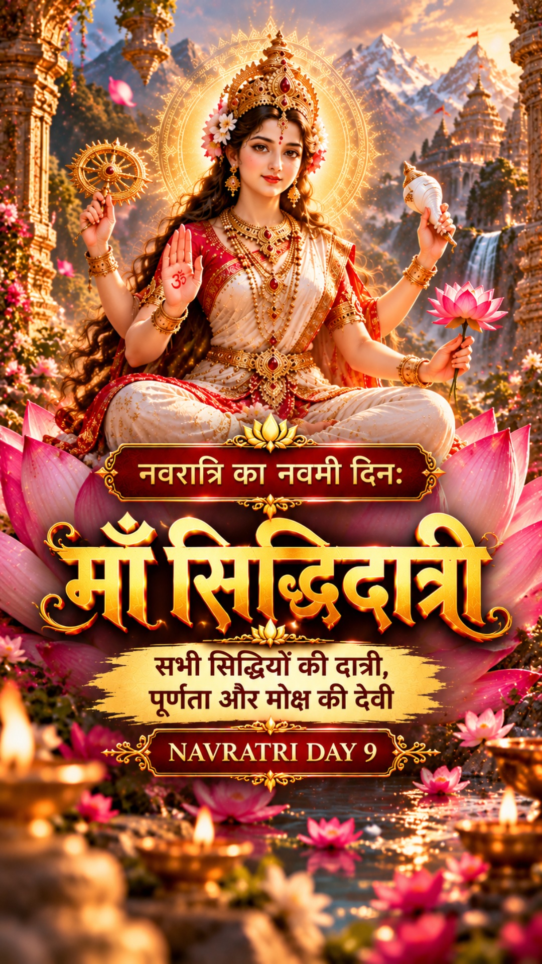 महानवमी 🪷 नवरात्रि का नौवाँ दिन: सिद्धिदात्री, पूर्णता प्रदान करने वाली देवी…